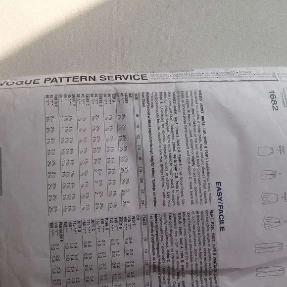 Vogue Career Wardrobe Pattern in Black and Brown - Picture 2 of 2